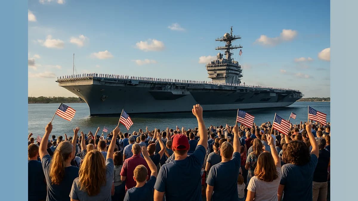 USS Gerald R. Ford Returns After Nearly Year-Long Deployment