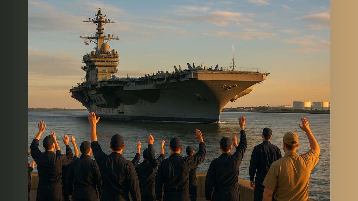 USS Ford Returns Home After Year-Long Deployment