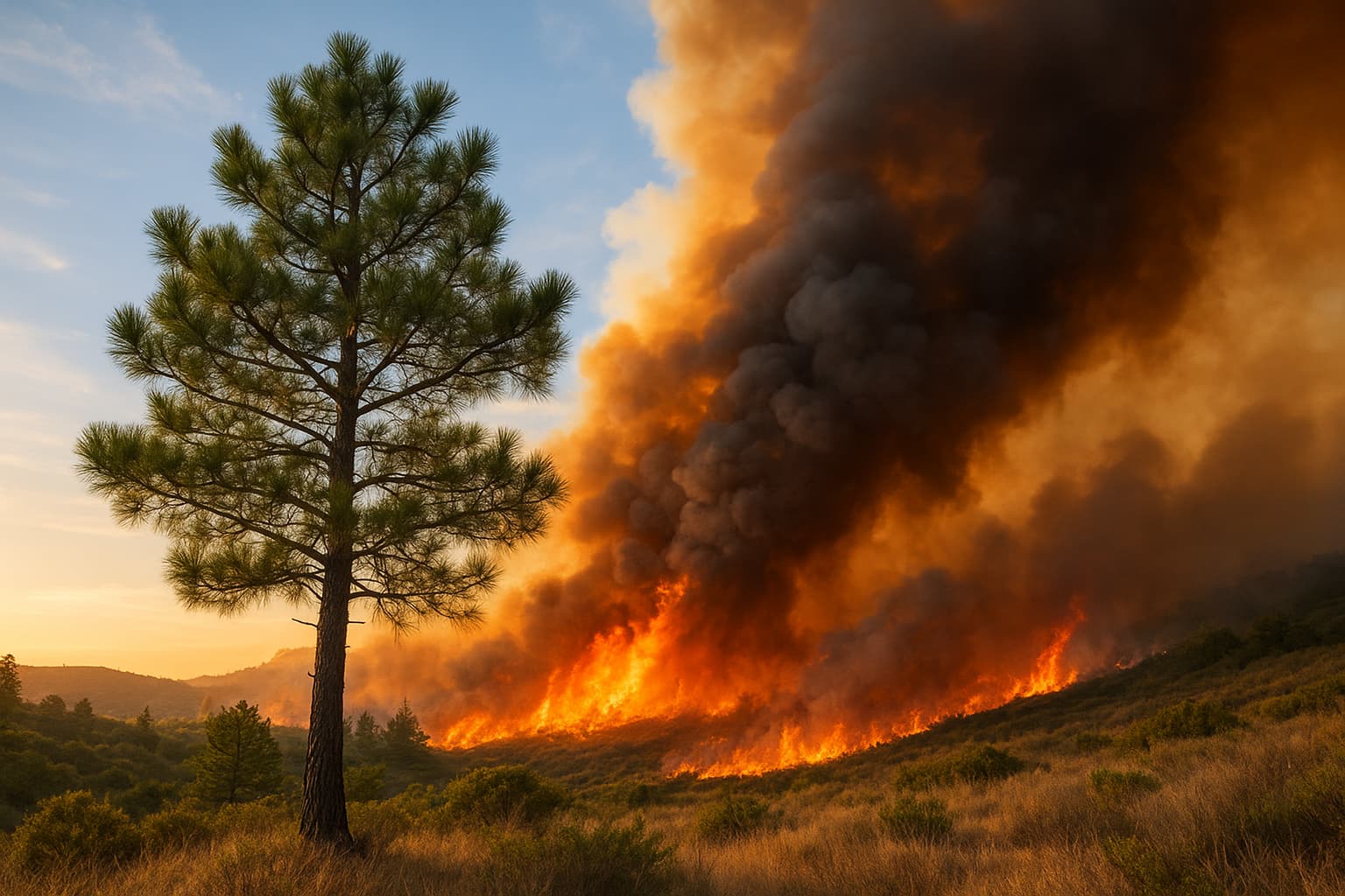 Rare Island Pines Threatened by California Wildfire